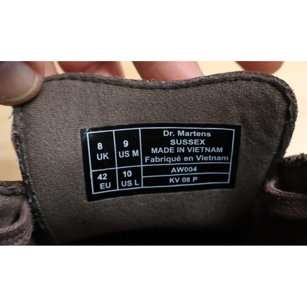 Dr Martens Industrial Sussex Brown Leather Docs‎ Boots Shoe Lace Mens Size 9